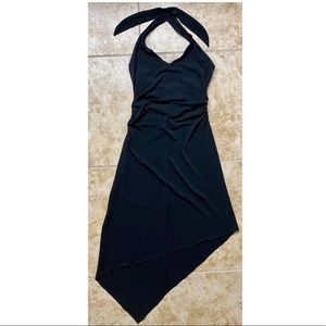 Sexy Slinky Asymmetrical Cocktail Dress in Women’s Medium; black
